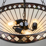Brindleigh Large 3 Light Tiffany Inverted Pendant - Multicoloured