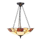 Kelverton Large 3 Light Tiffany Inverted Pendant - Multicoloured