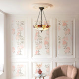 Kelverton Large 3 Light Tiffany Inverted Pendant - Multicoloured
