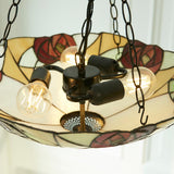 Kelverton Large 3 Light Tiffany Inverted Pendant - Multicoloured