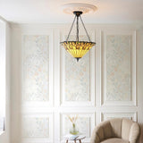 Larncombe 3 Light Tiffany Inverted Pendant - Multicoloured