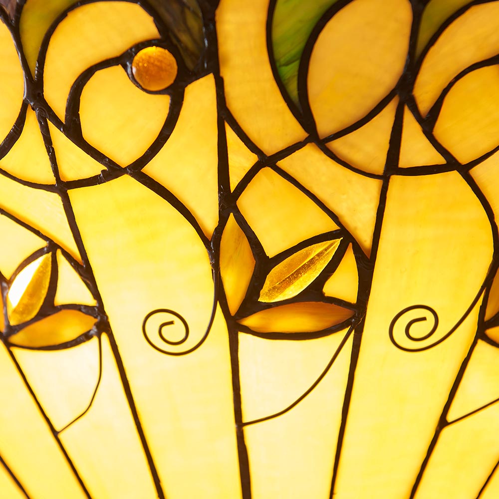 Larncombe 3 Light Tiffany Inverted Pendant - Multicoloured