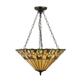 Larncombe 3 Light Tiffany Inverted Pendant - Multicoloured