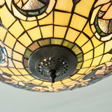 Sedgehurst 3 Light Tiffany Inverted Pendant - Multicoloured
