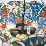 Sedgehurst 3 Light Tiffany Inverted Pendant - Multicoloured