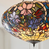 Sedgehurst 3 Light Tiffany Inverted Pendant - Multicoloured