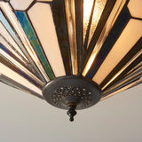 Larkbury 3 Light Tiffany Semi Flush - Black