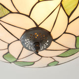 Amberhurst Large 3 Light Tiffany Semi Flush - Multicoloured