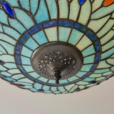 Alderworth 3 Light Tiffany Semi Flush - Blue