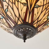 Elderford 3 Light Tiffany Semi Flush - Multicoloured