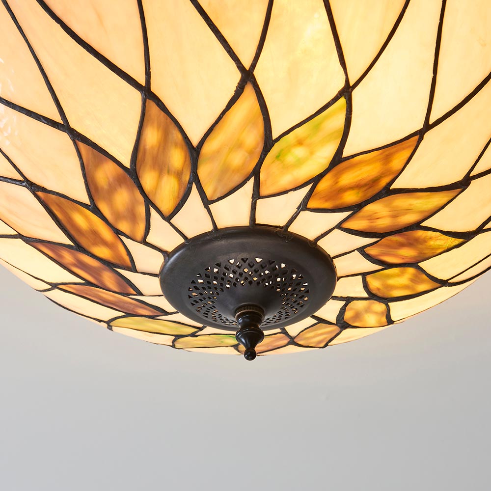 Pentleigh 3 Light Tiffany Semi Flush - Multicoloured