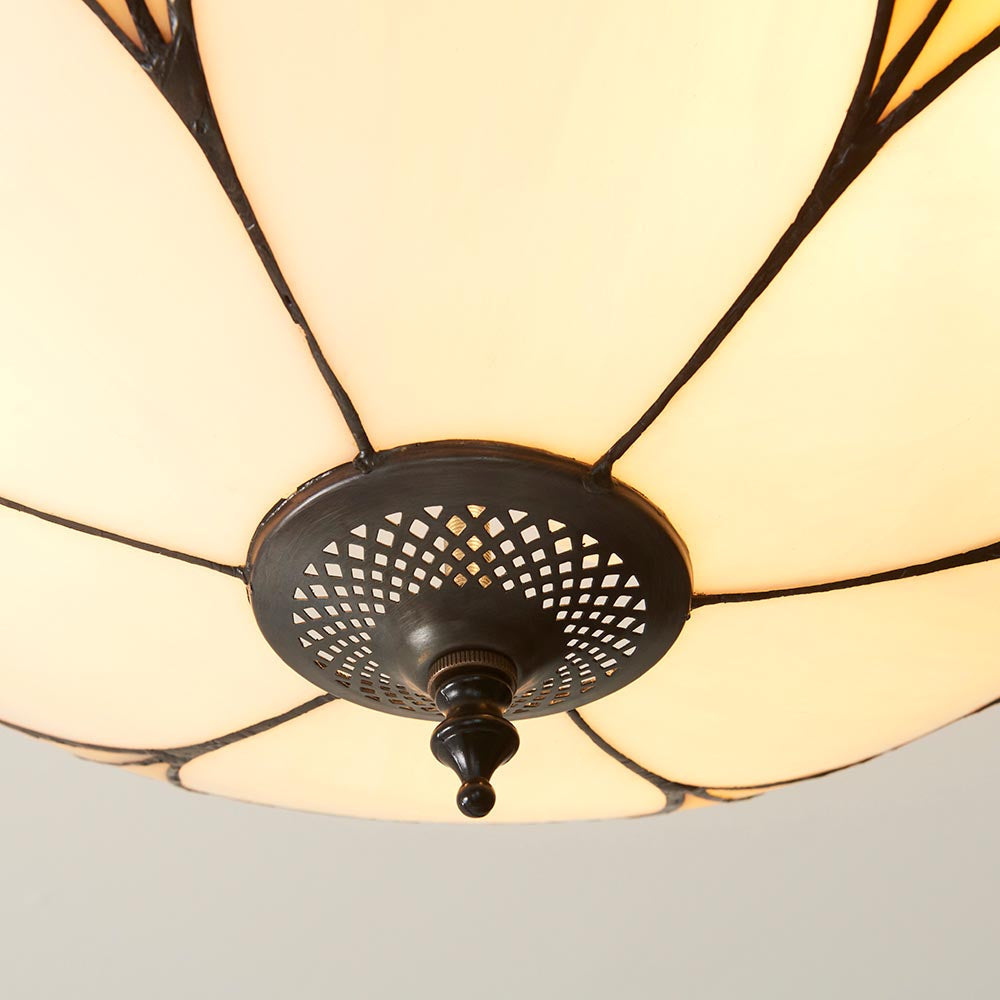 Kelverton 3 Light Tiffany Semi Flush - Multicoloured
