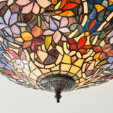Sedgehurst 3 Light Tiffany Semi Flush - Multicoloured