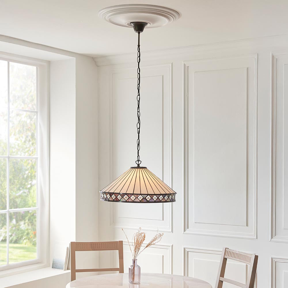 Brindleigh 3 Light Tiffany Pendant - Multicoloured