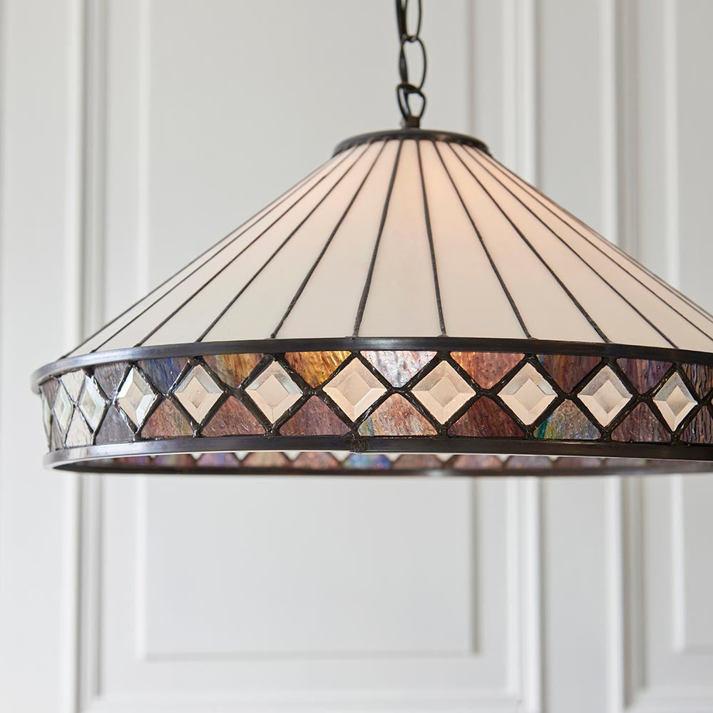 Brindleigh 3 Light Tiffany Pendant - Multicoloured