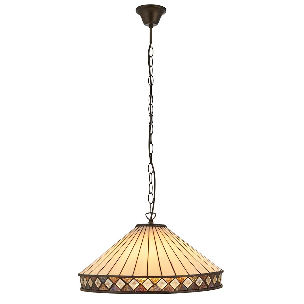 Brindleigh 3 Light Tiffany Pendant - Multicoloured