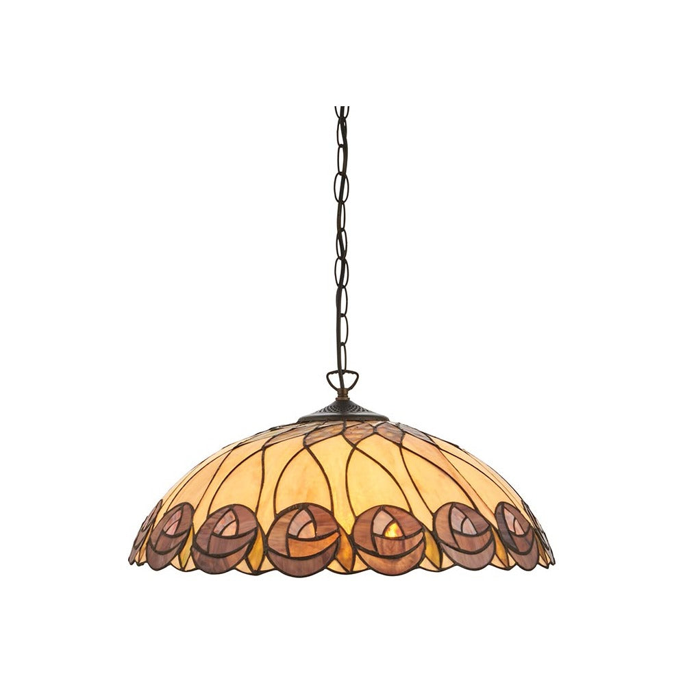 Pentleigh Large 3 Light Tiffany Pendant - Multicoloured