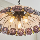 Pentleigh Large 3 Light Tiffany Pendant - Multicoloured