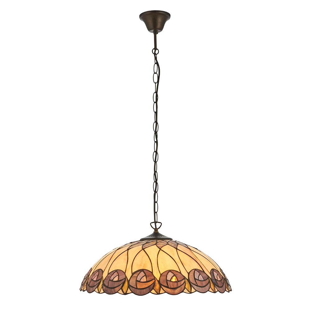 Pentleigh Large 3 Light Tiffany Pendant - Multicoloured