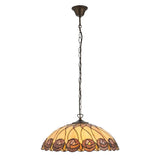 Pentleigh Large 3 Light Tiffany Pendant - Multicoloured