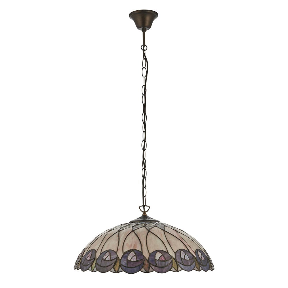 Pentleigh Large 3 Light Tiffany Pendant - Multicoloured