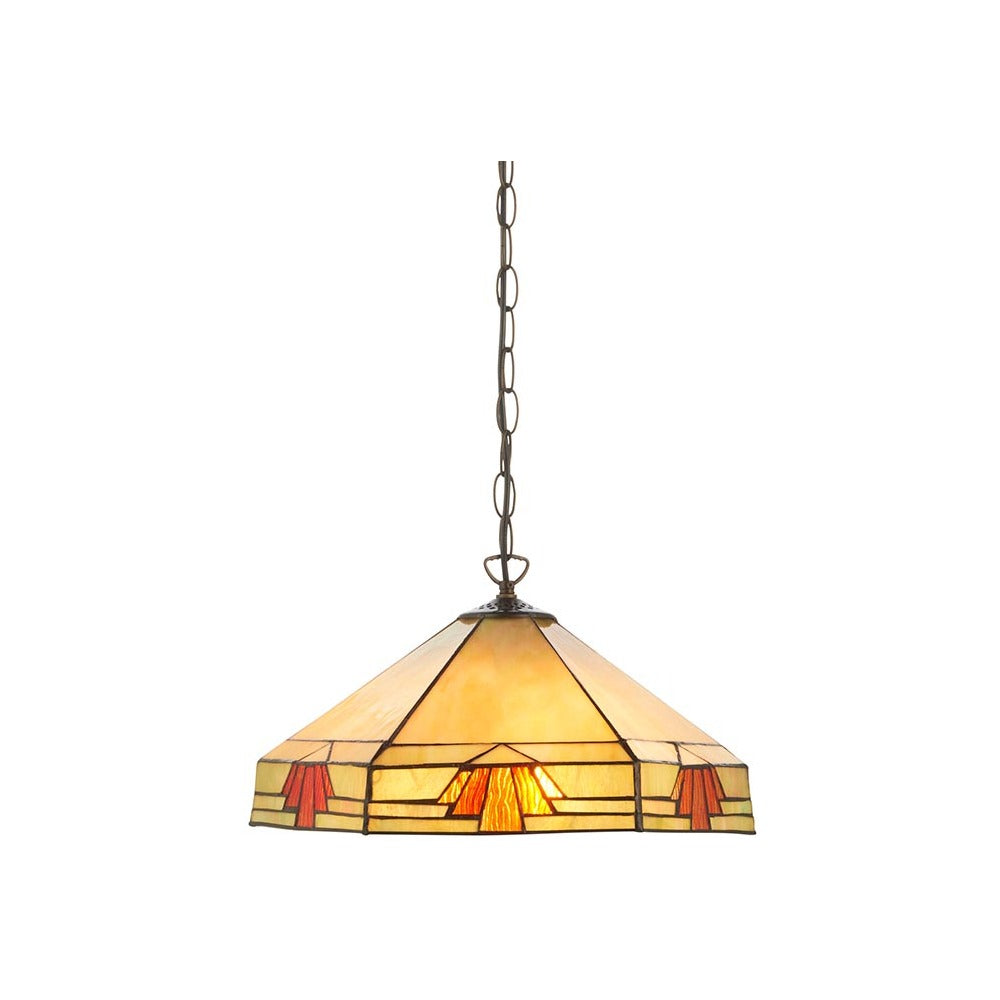 Willowmere 3 Light Tiffany Pendant - Multicoloured