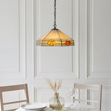 Willowmere 3 Light Tiffany Pendant - Multicoloured