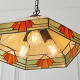 Willowmere 3 Light Tiffany Pendant - Multicoloured