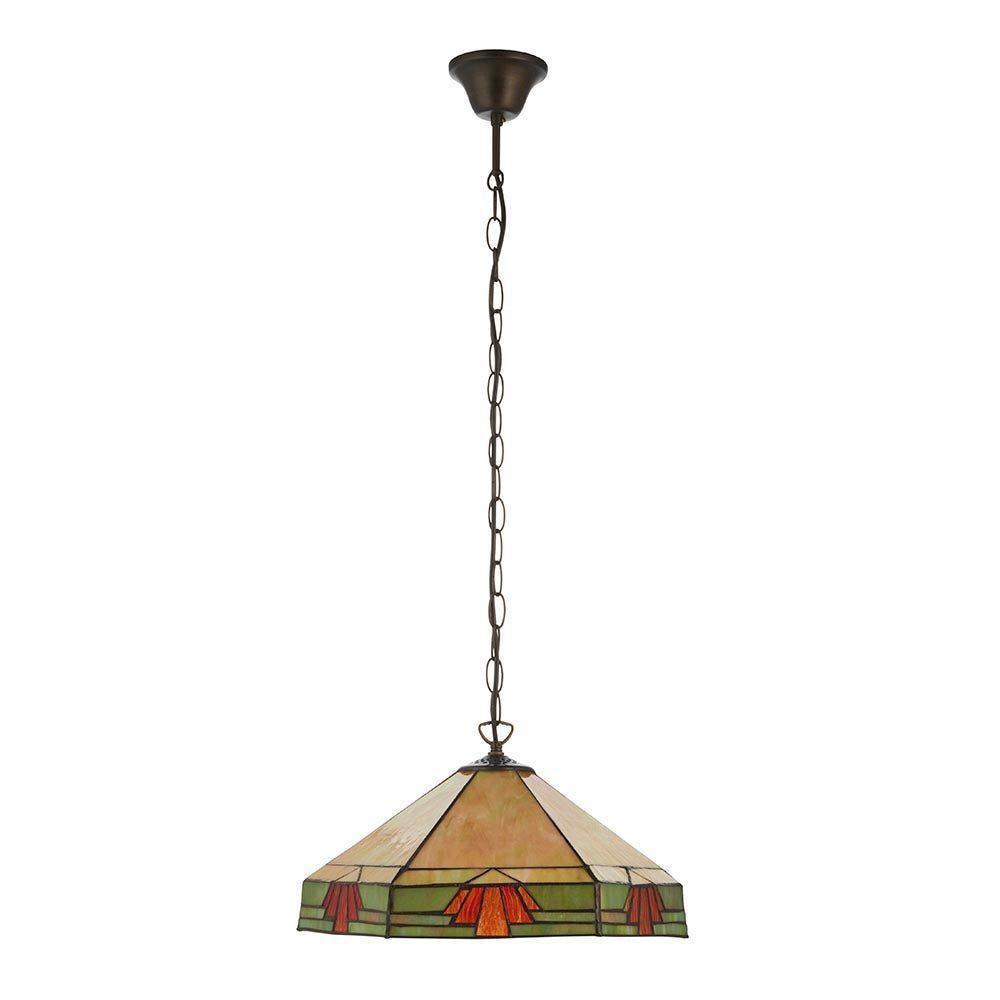 Willowmere 3 Light Tiffany Pendant - Multicoloured