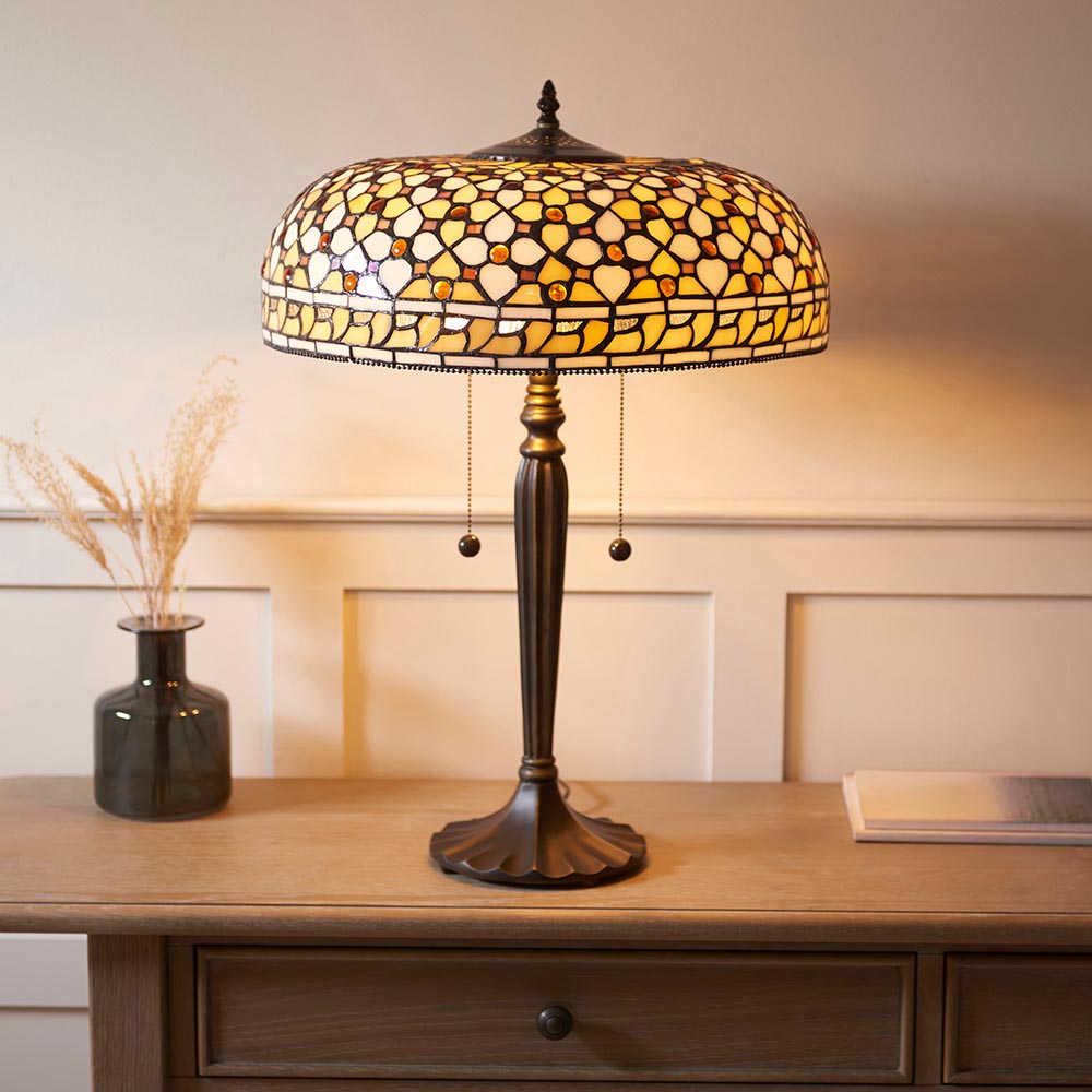 Ravenstead Large Tiffany Table Lamp - Multicoloured