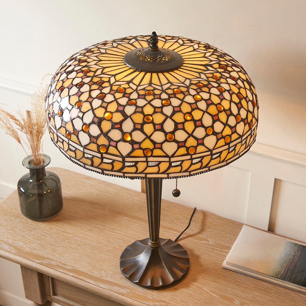 Ravenstead Large Tiffany Table Lamp - Multicoloured