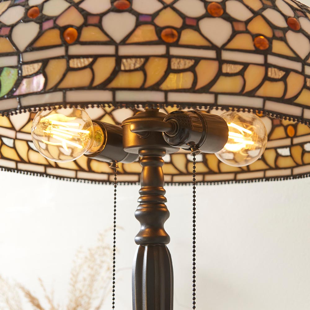 Ravenstead Large Tiffany Table Lamp - Multicoloured