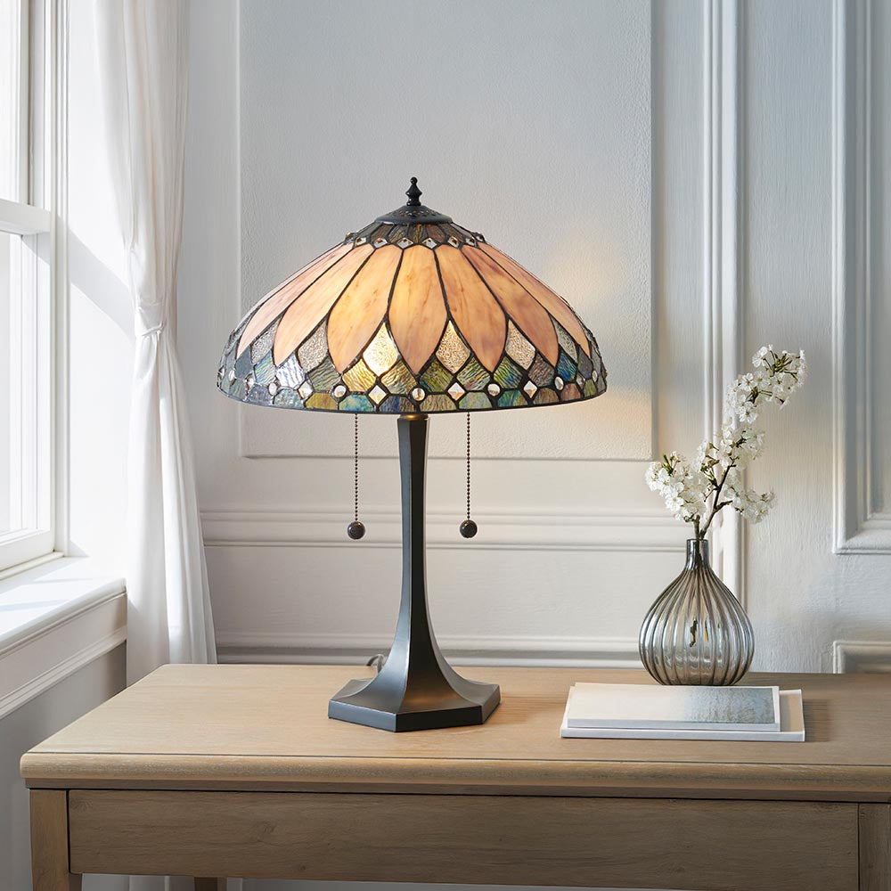 Marlgrove Medium Tiffany Table Lamp - Multicoloured