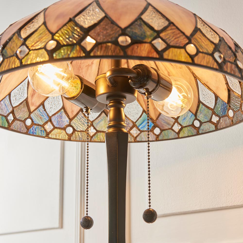 Marlgrove Medium Tiffany Table Lamp - Multicoloured