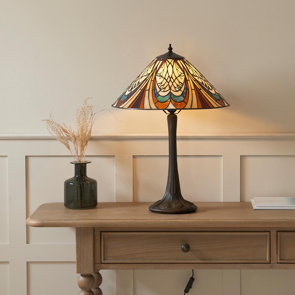 Elderford Tiffany Table Lamp - Multicoloured