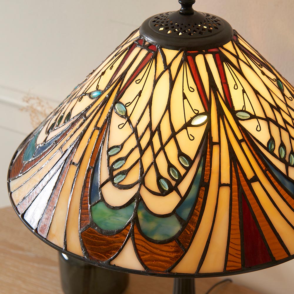 Elderford Tiffany Table Lamp - Multicoloured