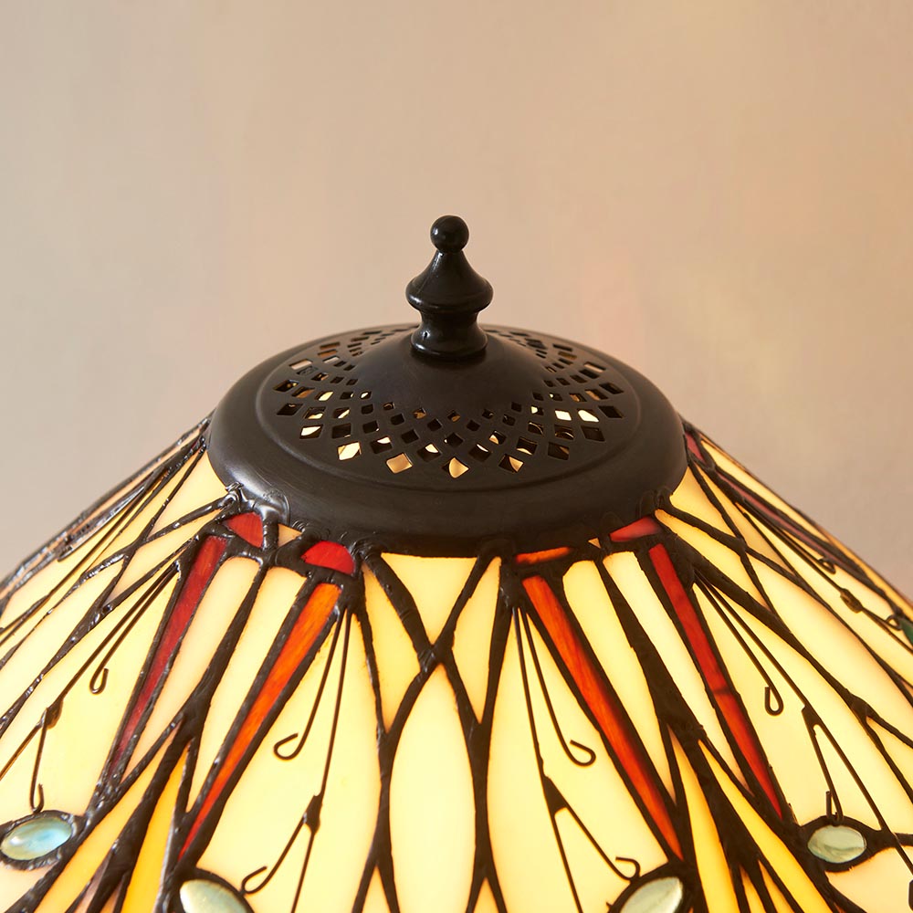 Elderford Tiffany Table Lamp - Multicoloured