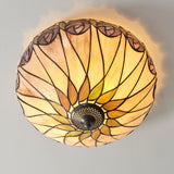 Pentleigh Medium 2 Light Tiffany Flush Ceiling Light - Multicoloured