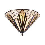 Larkbury Medium 2 Light Tiffany Flush Ceiling Light - Black