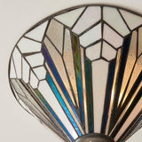 Larkbury Medium 2 Light Tiffany Flush Ceiling Light - Black