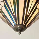 Larkbury Medium 2 Light Tiffany Flush Ceiling Light - Black