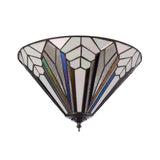 Larkbury Medium 2 Light Tiffany Flush Ceiling Light - Black