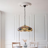 Sedgehurst Large 3 Light Tiffany Pendant - Multicoloured