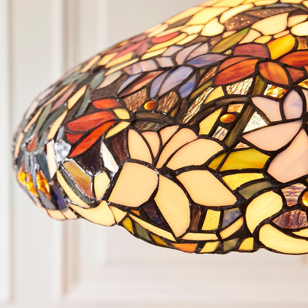 Sedgehurst Large 3 Light Tiffany Pendant - Multicoloured