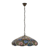 Sedgehurst Large 3 Light Tiffany Pendant - Multicoloured