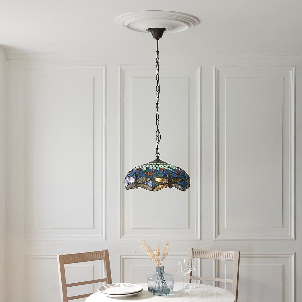 Alderworth Medium Tiffany Pendant - Blue