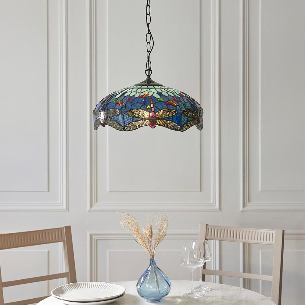 Alderworth Medium Tiffany Pendant - Blue