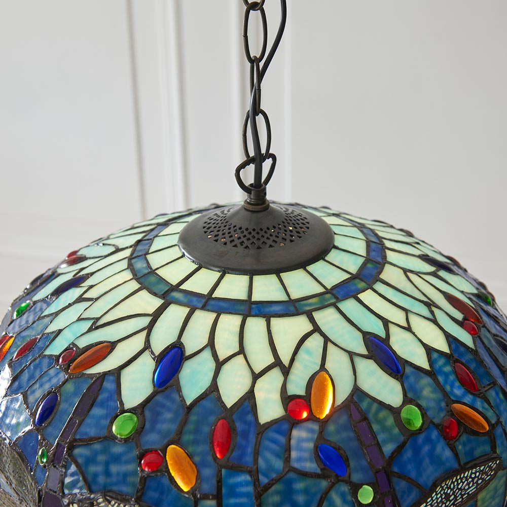 Alderworth Medium Tiffany Pendant - Blue