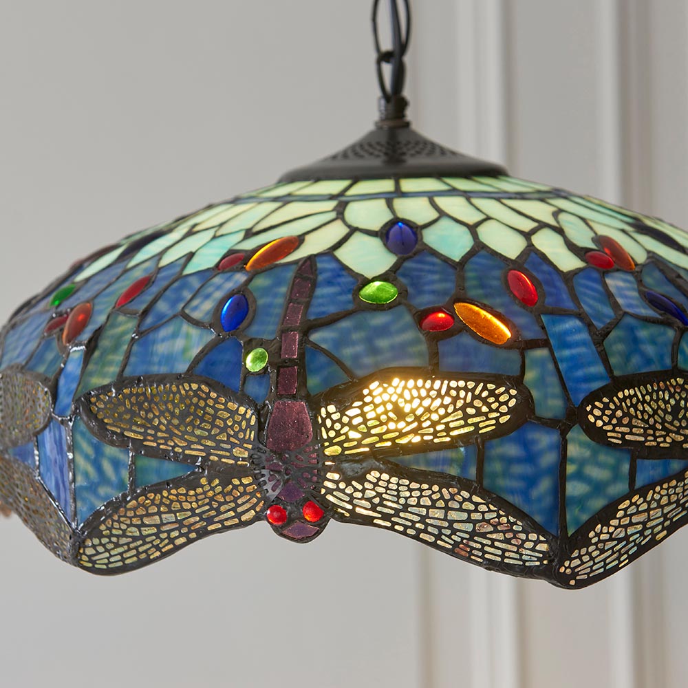 Alderworth Medium Tiffany Pendant - Blue
