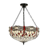 Alderworth Large 3 Light Tiffany Inverted Pendant - Beige
